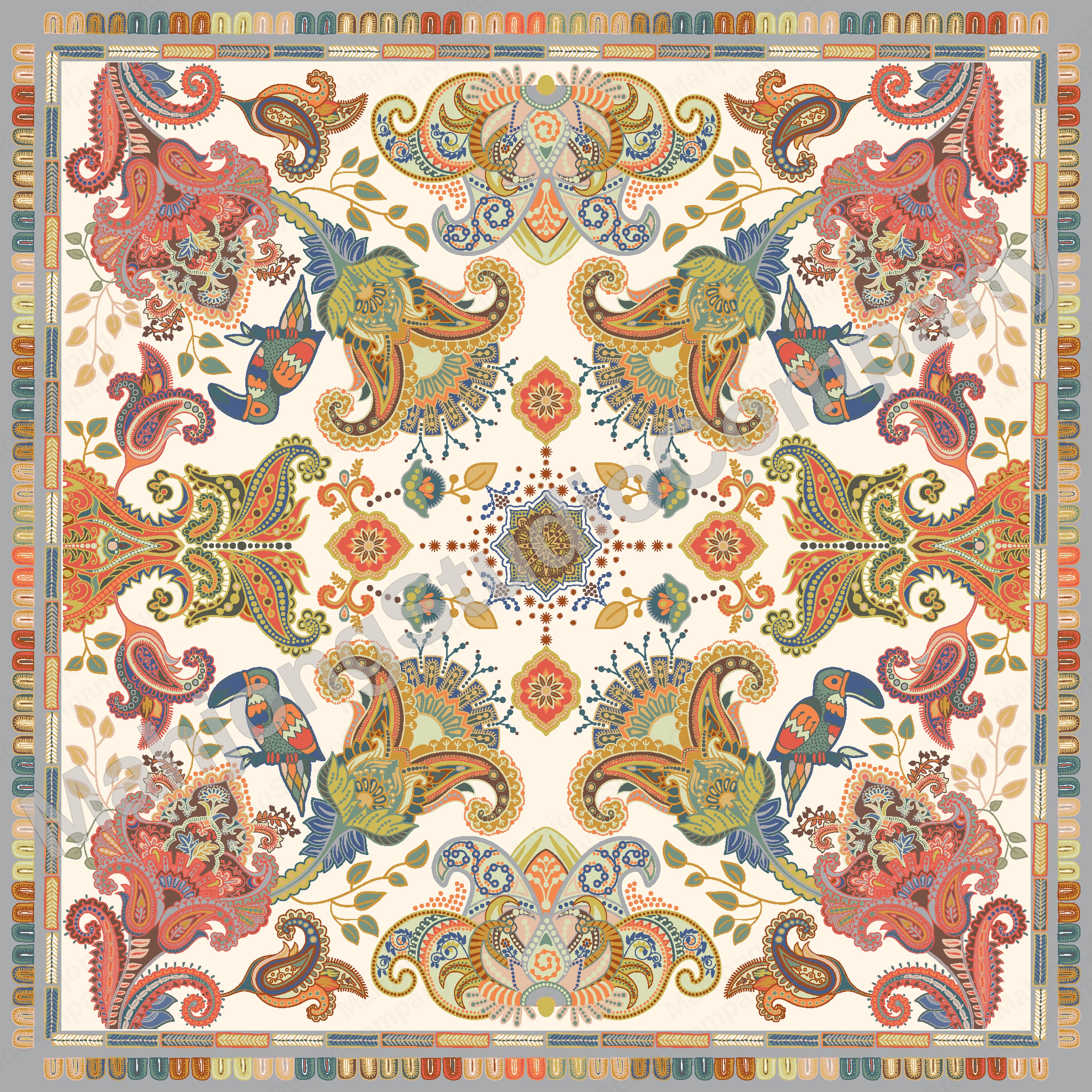 Colorful Paisley | 31.5 x 31.5